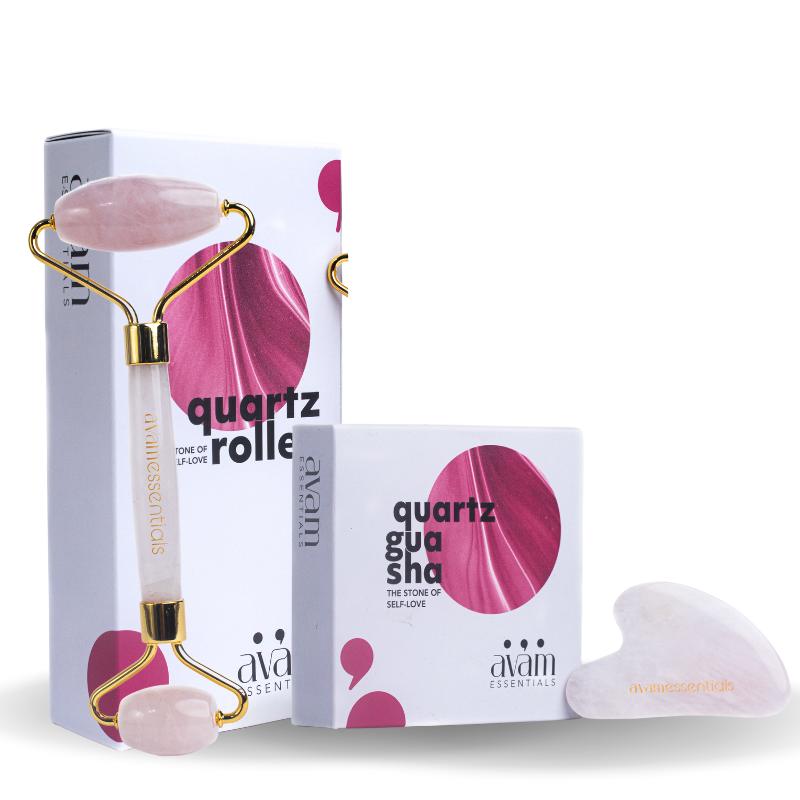 Rose Facial Roller, and Rose Gua Sha set