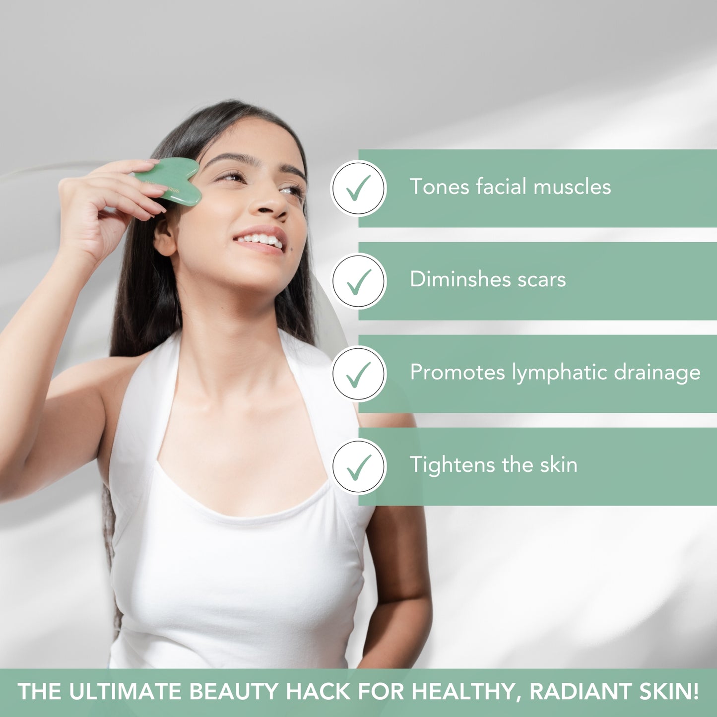 Jade Gua sha and Roller set for face