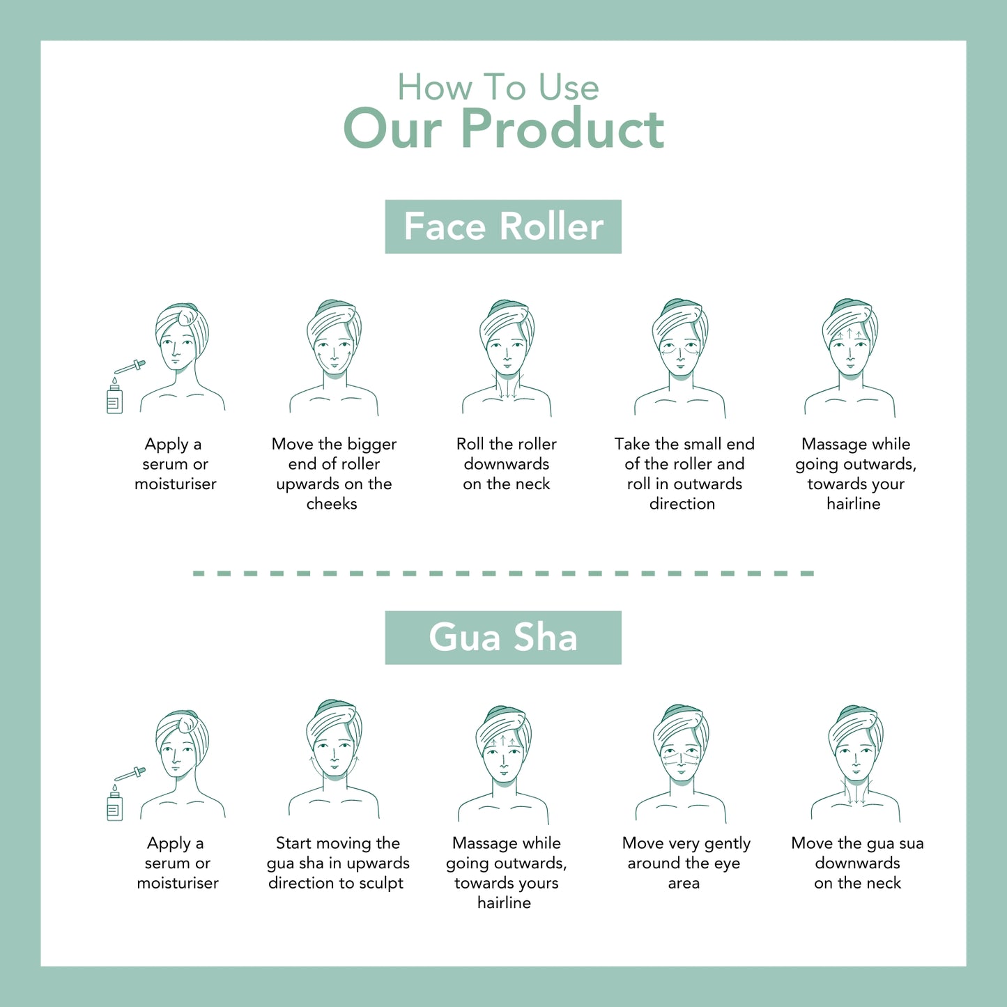 Jade Gua sha and Roller set for face