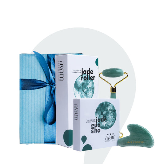 Jade Gua Sha & Jade Facial Roller Gift set